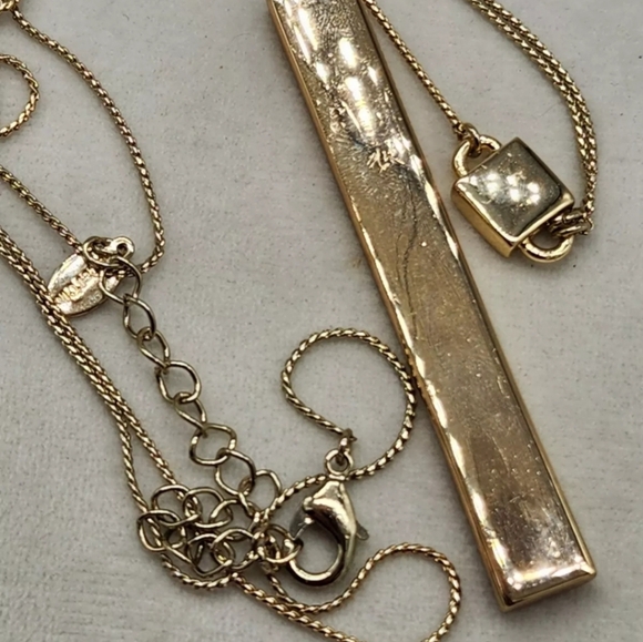 Linea By Louis Dell'Olio QVC Goldtone Vertical Bar Y-Drop Minimalist Necklace - Picture 13 of 16